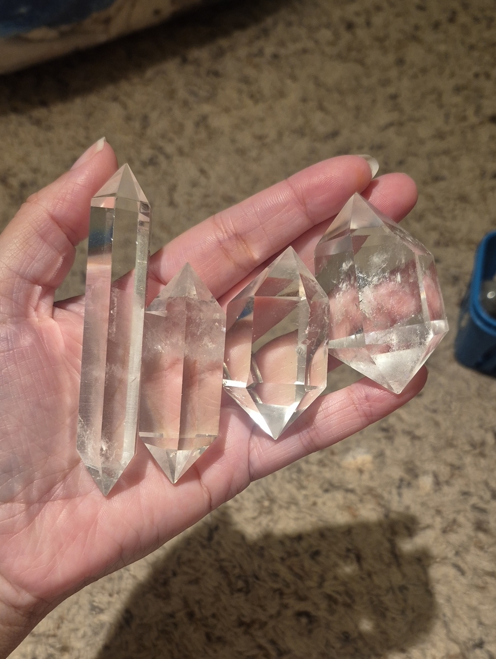 Clear Quartz Crystal Double Terminated Point Set - Home Accents